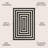Isibeal Modern Classic Mitre Stripe Black/Ivory Rug-1282664991