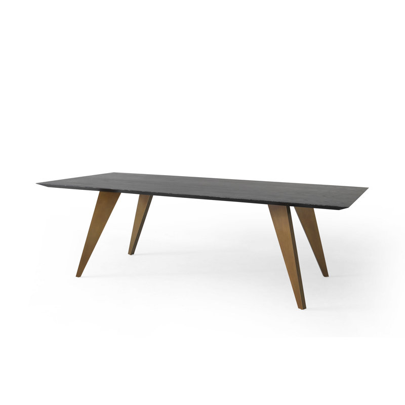 Lawrence Solid Wood Dining Table, Black Limed Ash