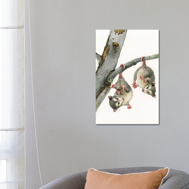 Playful Possums 1 Piece Painting on Canvas, 66.04cm H x 45.72cm W x 1.91cm D, Wrapped Canvas