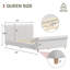 Lit plateforme capitonné Queen Size avec tête de lit haute et pied de lit arrondi, pieds en bois massif, sommier à lattes, beige-1434448092