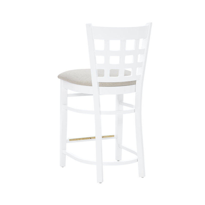 Egisto Upholstered Counter Stool with Solid Wood Frame