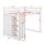 Lit mezzanine double avec tablettes et DEL-809838826