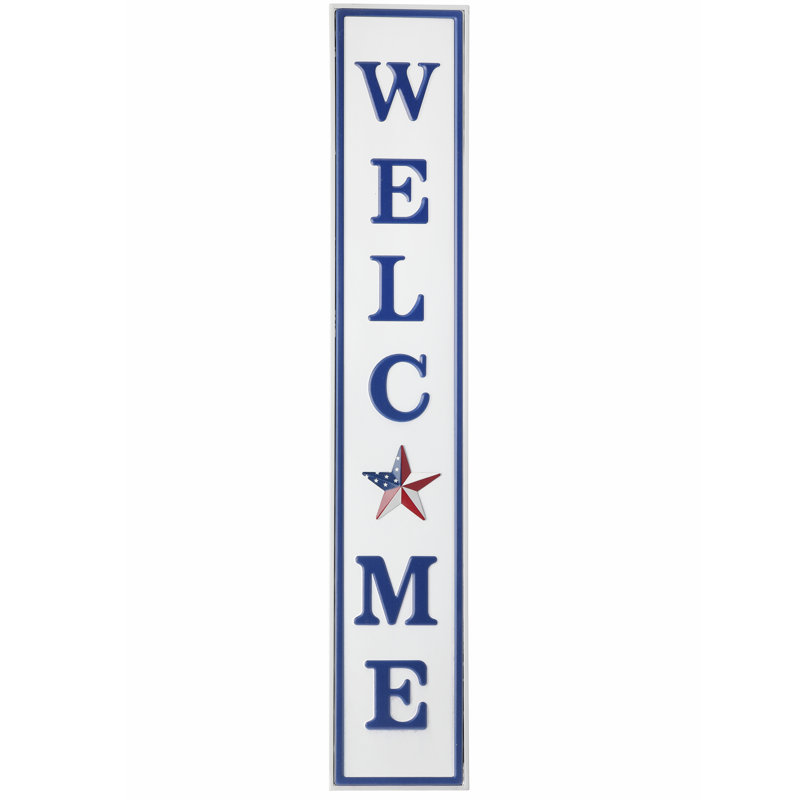 Panneau de bienvenue patriotique L 5,5 po x 31,5 po