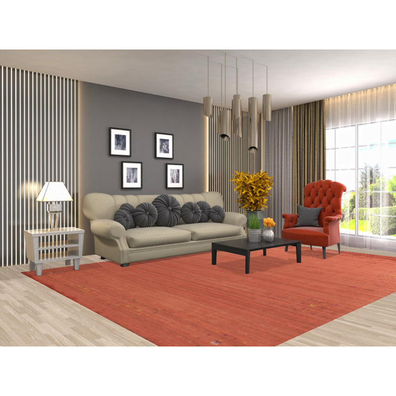 Tapis oriental rayé Gabbeh 8 x 12