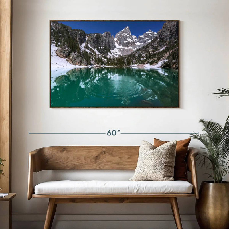 Delta Lake Grand Teton, 46 po x 31 po, Cadre flottant en noyer