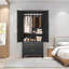 Armoire-penderie en métal avec tablettes réglables et tiroirs-1385044978
