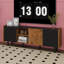Meuble télé Mid-Century moderne avec 3 armoires, console multimédia pour téléviseur de 70 po ou moins, centre de divertissement et solution de rangement idéaux-2080332612
