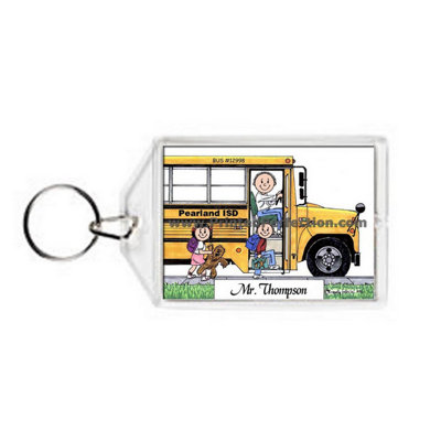 Personalized School Bus Driver - Male Acrylic Key Chain