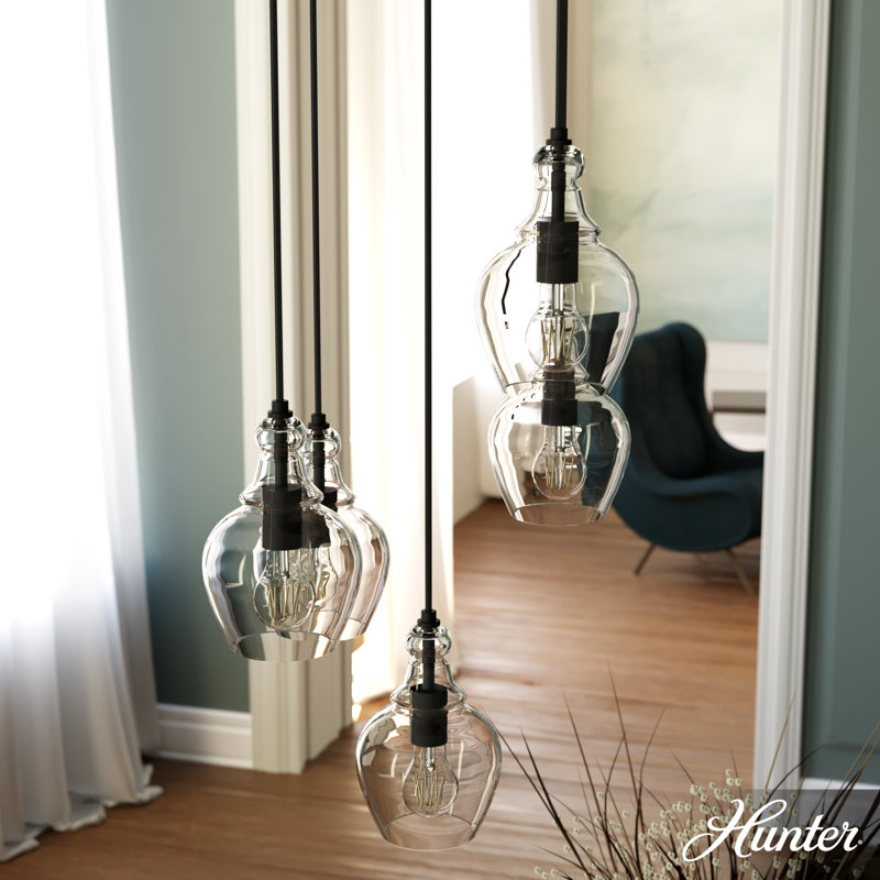 Maple Park 5 Light Round Cluster Pendant Ceiling Light, Noble Bronze