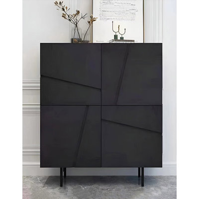 Rangement à chaussures minimaliste en chêne noir avec rangement créatif