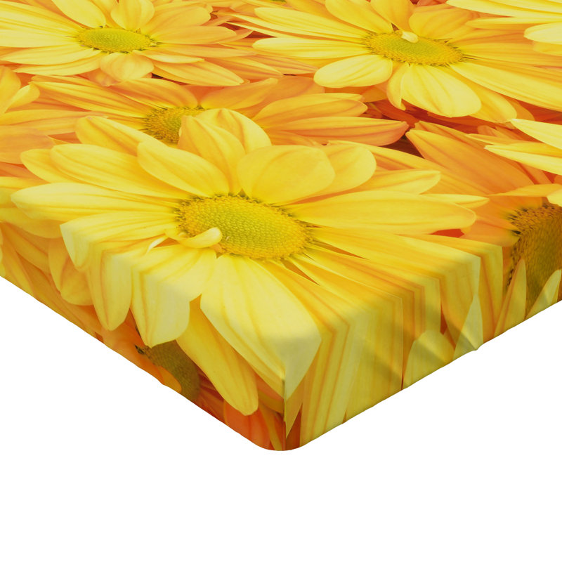 Drap-housse orange Ambesonne, Floral jaune souci, Drap-housse de taille double