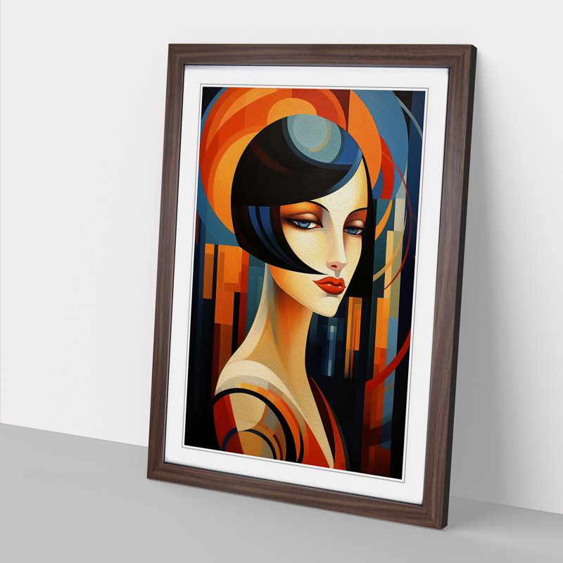 Single Picture Frame Print on Wood, Walnut Framed, 64cm H x 46cm W