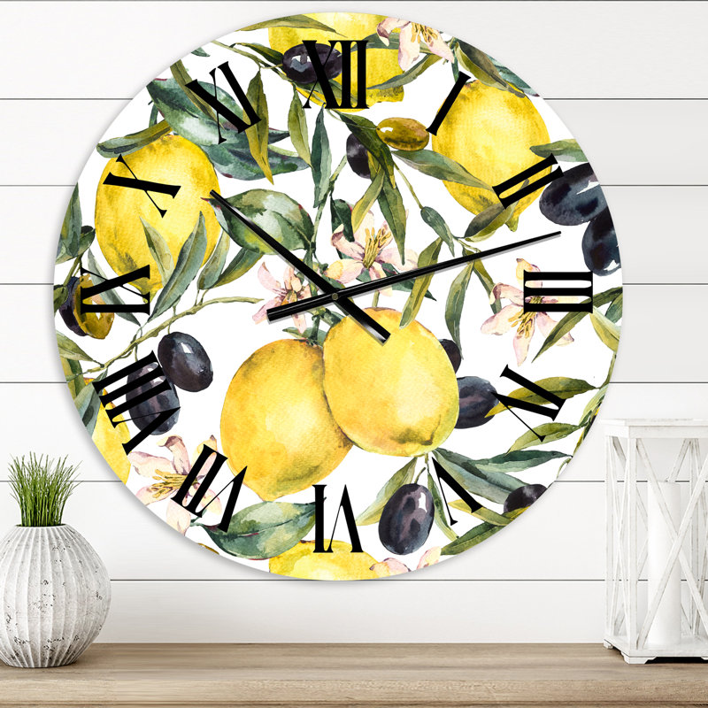 Horloge murale citron et olive I, Très petit