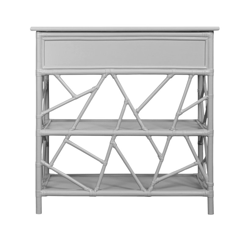 End Table with Storage, Light Gray