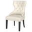 Chaise de salle à manger Crisha, recouverte de tissu, couleur crème et noire-297411073-289837359