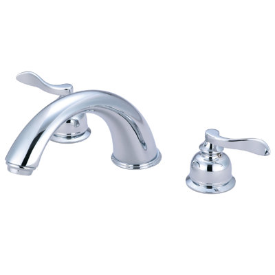 Kingston Brass NuWave French Two-Handle 3-Hole Deck Mount Roman Tub Faucet