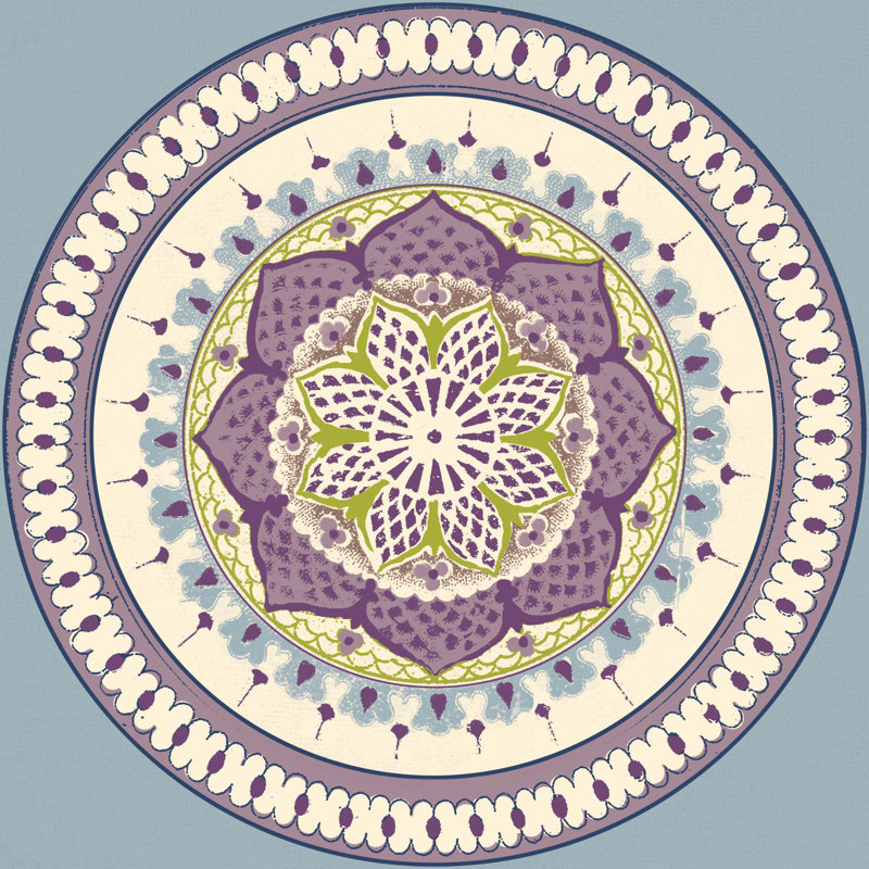 Medallion 3 Soft Colours - Wrapped Canvas Print, 122cm H x 122cm W x 3.8cm D