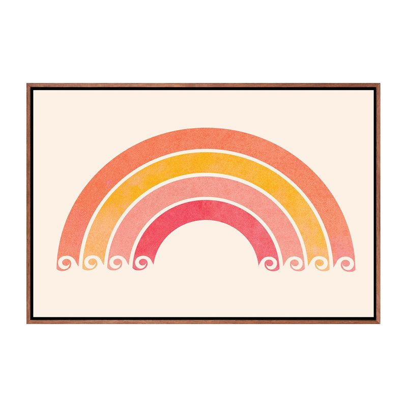«Retro Rainbow Waves» par Modern Tropical - impression d'art graphique, H 18 po x l 26 po x P 1,5 po