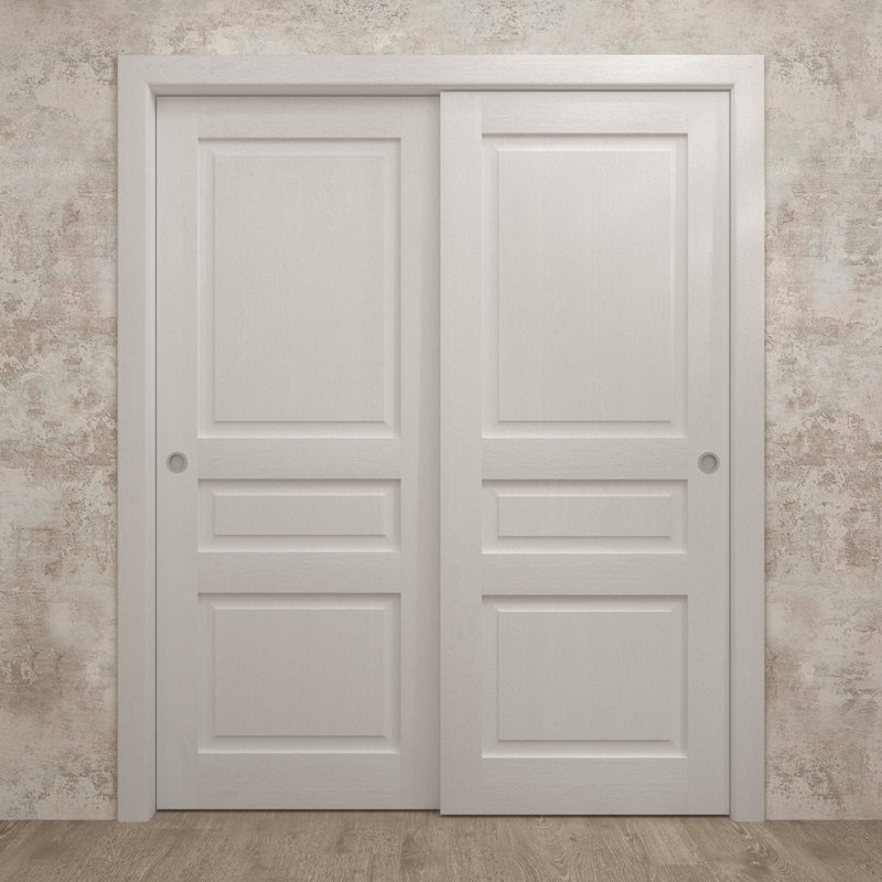 Portes coulissantes pour garde-robe coulissantes | Ego 5012 | Ensemble de quincaillerie Rails | Portes de garde-robe de chambre en bois massif