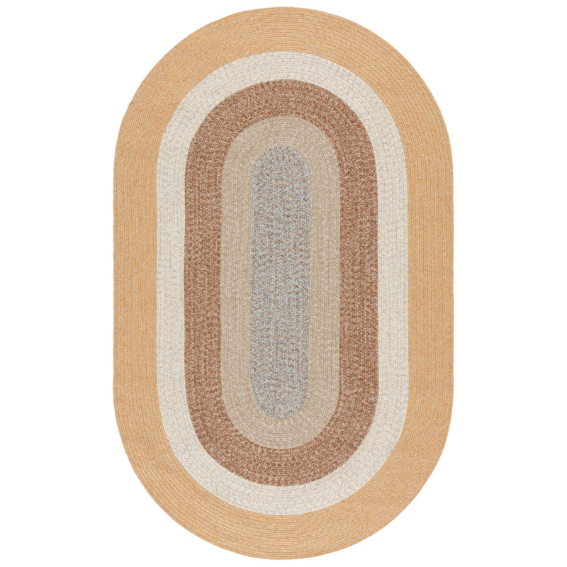 Dillion Woven Performance Machine Washable Performance Chevron Indoor/Outdoor Area Rug, Oval 5' x 8'