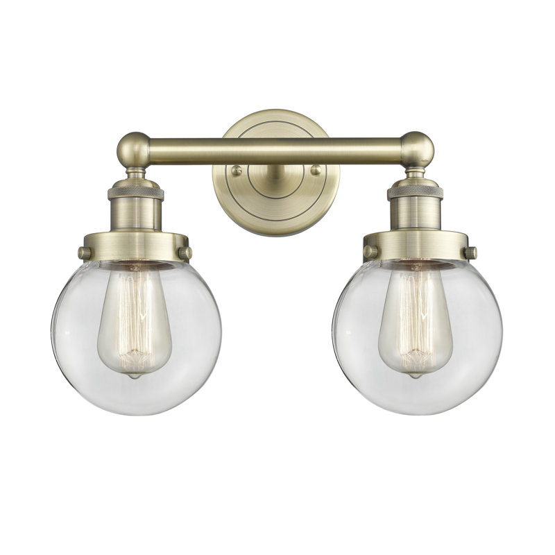Alphonsa 2 - Light Dimmable Vanity Light, Clear, Antique Brass