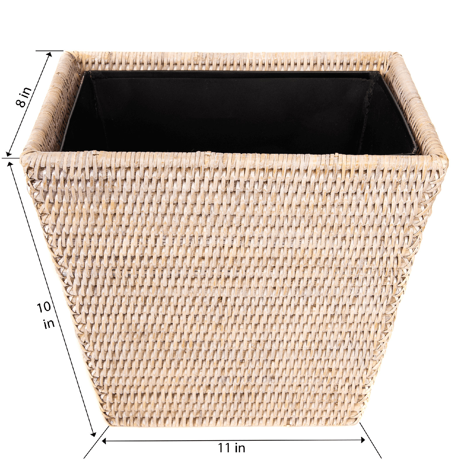 Asherville 3.5gal Waste Basket, White Wash
