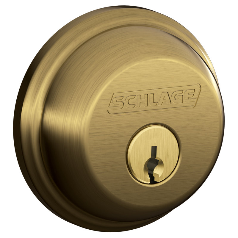 Single Cylinder Deadbolt, Antique Brass, Yes