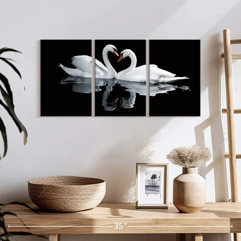 Brampt Swans In Love, 12" H x 26" W