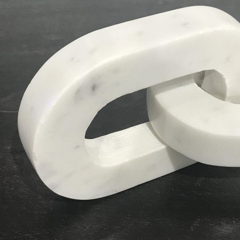 Marble 3 Link Cornered Oval Chain - White