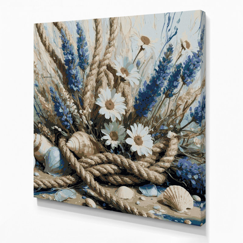 Art nautique gris sur toile, H 12 po x l 12 po
