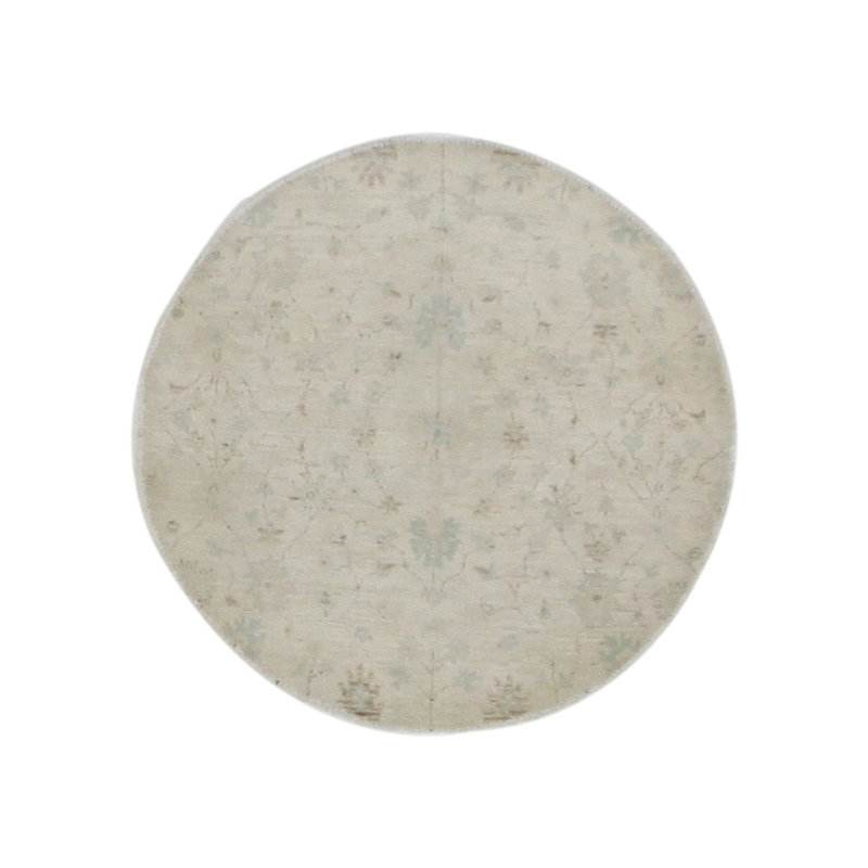 Daugherty Hand Knotted 4x4 Ivory Round