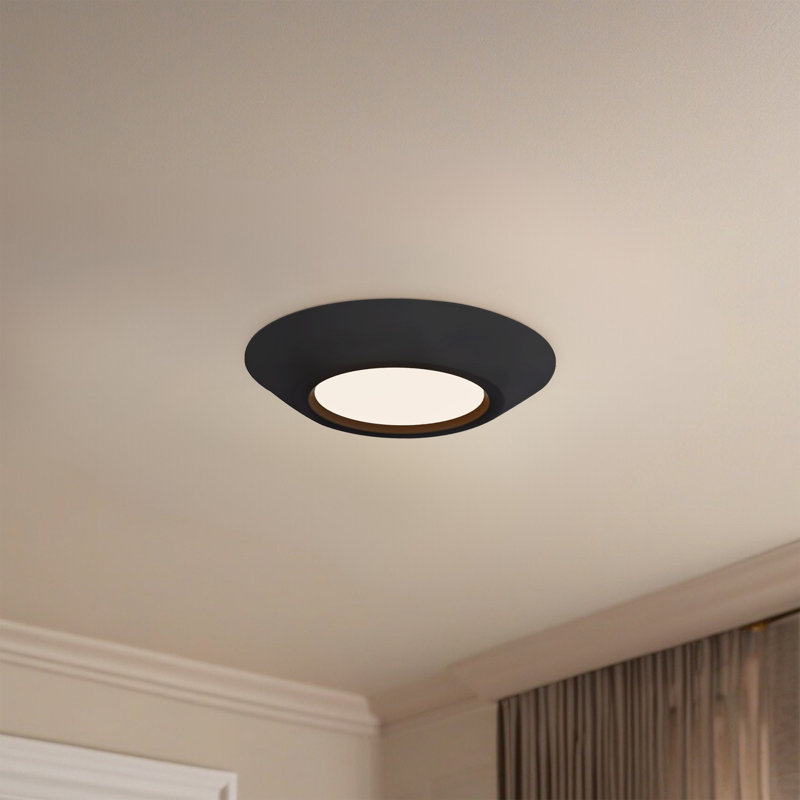 Weylo 5-in Black dimmable LED Flush Mount, Matte Black