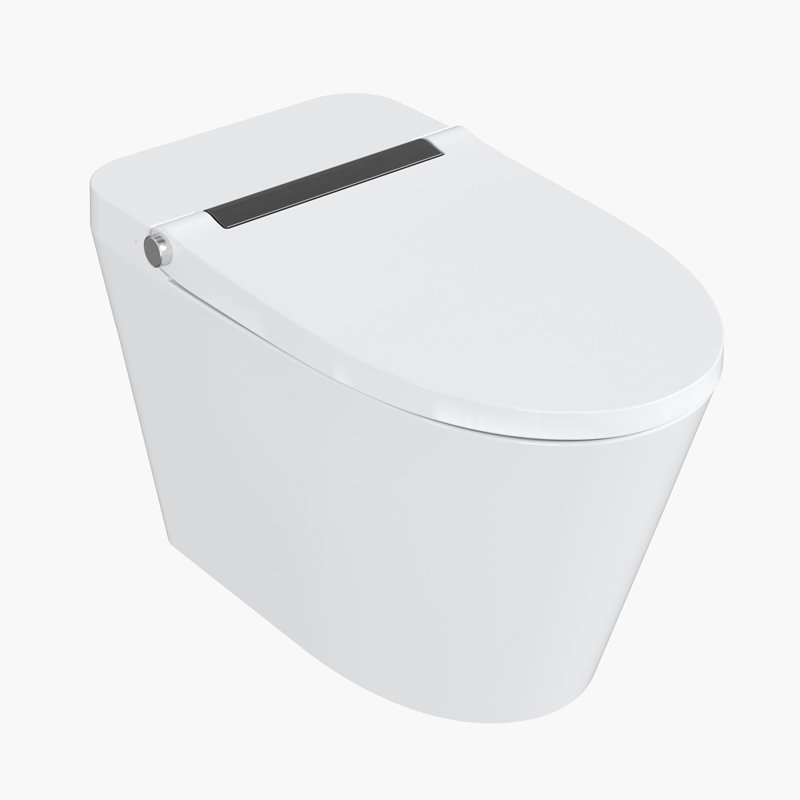 Toilette allongée de 12 pouces à une pièce avec toilette auto-touchée et sans couvercle