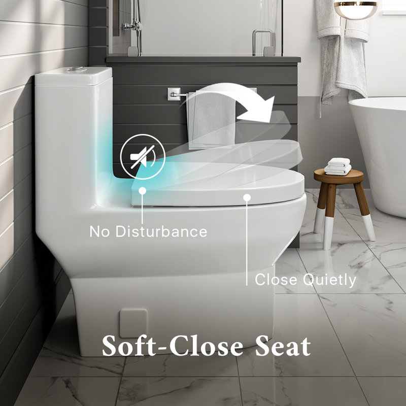 Toilette allongée monobloc Eviva 1,2 GPF (siège inclus)
