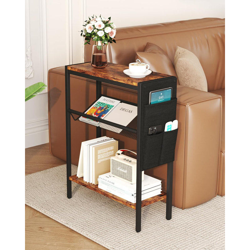 Alket Side Table with Storage, Brown