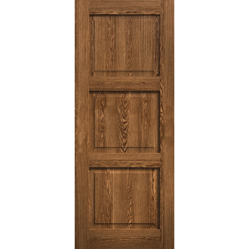Panneau de porte pleine 18 x 96 pouces Ego 5010, placage chêne cognac, portes coulissantes de style grange pour placard escamotable