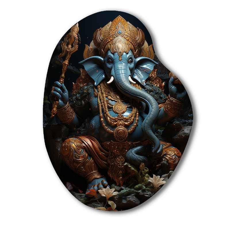 Thaisha - Art indien en forme de poire, art mural en métal asymétrique, H 38 po x l 28 po