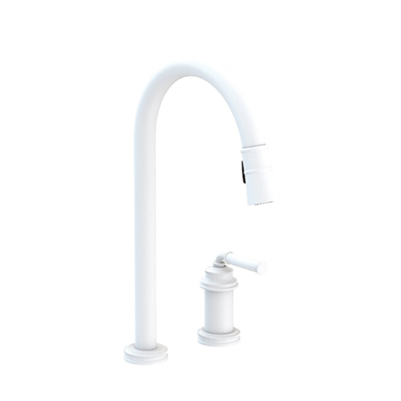 Taft Single Handle Pull Down Kitchen Faucet, Matte White