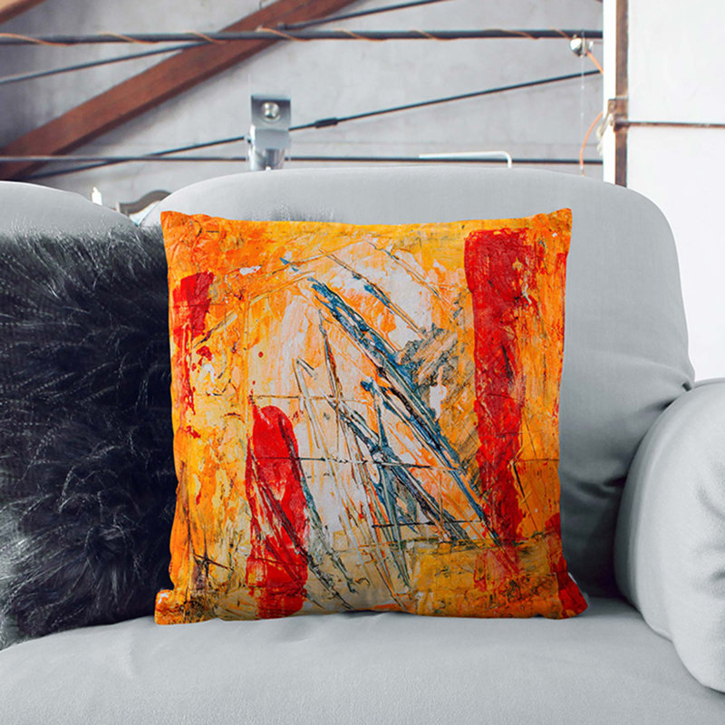 Abstract Square Throw Cushion, Stone, 40 x 40 cm