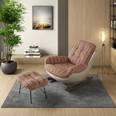Snowflake velvet and down rocking chair