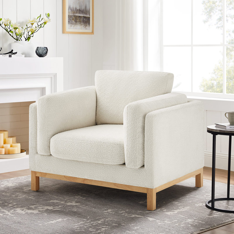 Fauteuil d'appoint surdimensionné 41,34 po Chanequa, Bouclé gris foncé