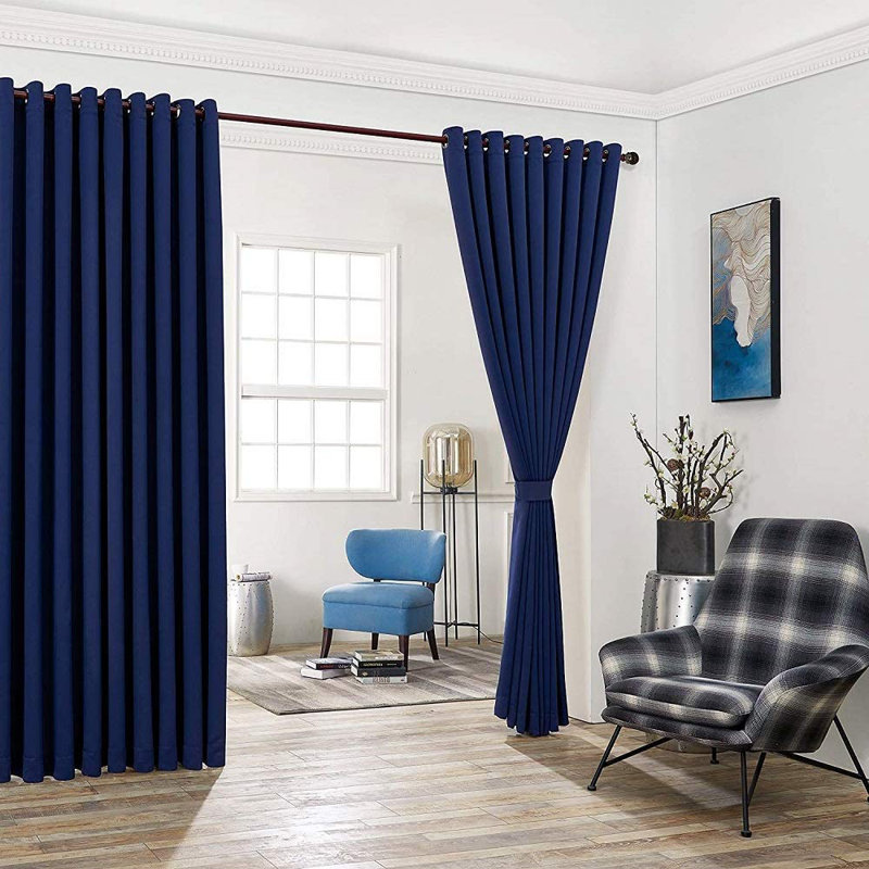 Nicole Pair of 2 Extra Large Ivory Room Divider Curtains for Large Windows or Breaking Up Rooms, Ivory, 108" W x 120" L