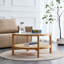 Table basse ronde avec tablette ouverte