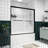 Double Sliding Bathtub Screen With Adjustable Width 56 - 60", 1/4" (6mm) & Tempered Glass, Stainless Steel Handle, Crash Angle, Quiet 58" High Shower Enclosure, Clear Mute Rollers, Easy Mounting