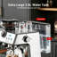 Machine à espresso à double chaudière avec moulin intégré, contrôle PID et buse à vapeur, acier inoxydable