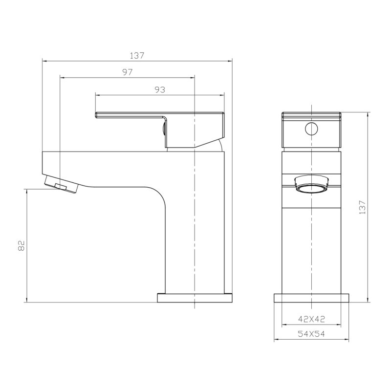  Munro Mono Basin Mixer Tap with Waste - Matt Black, Matte Black