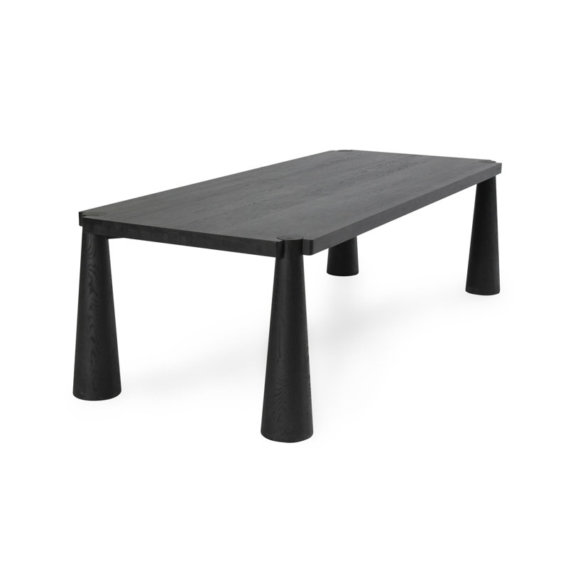 Atrop 102" Oak Wood Dining Table, Black