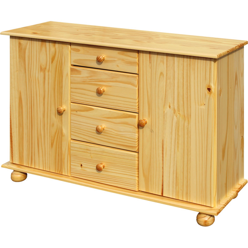 Adamma Solid Wood 119cm W 4 - Drawer Chest of Drawers