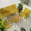 Mobilier de conversation intérieur / extérieur 5 pièces: 3 places, 2 chaises, tables basses, jaune, polypropylène, léger, assemblage rapide, emboîtement intelligent, idéal pour un ensemble de meubles de bord de piscine