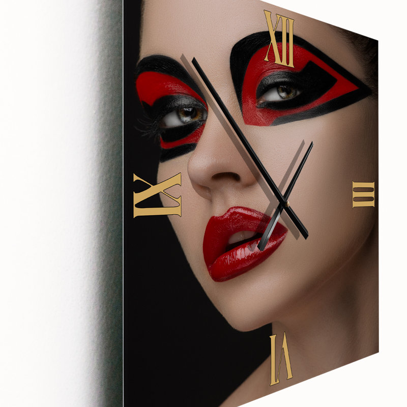 Horloge murale Maquillage des lèvres, Grand